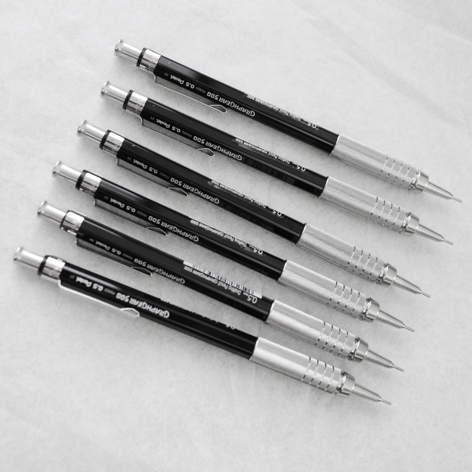 Pentel Graphgear 500 Automatic Drafting Pencil 0.5Mm Black – Lot of 6