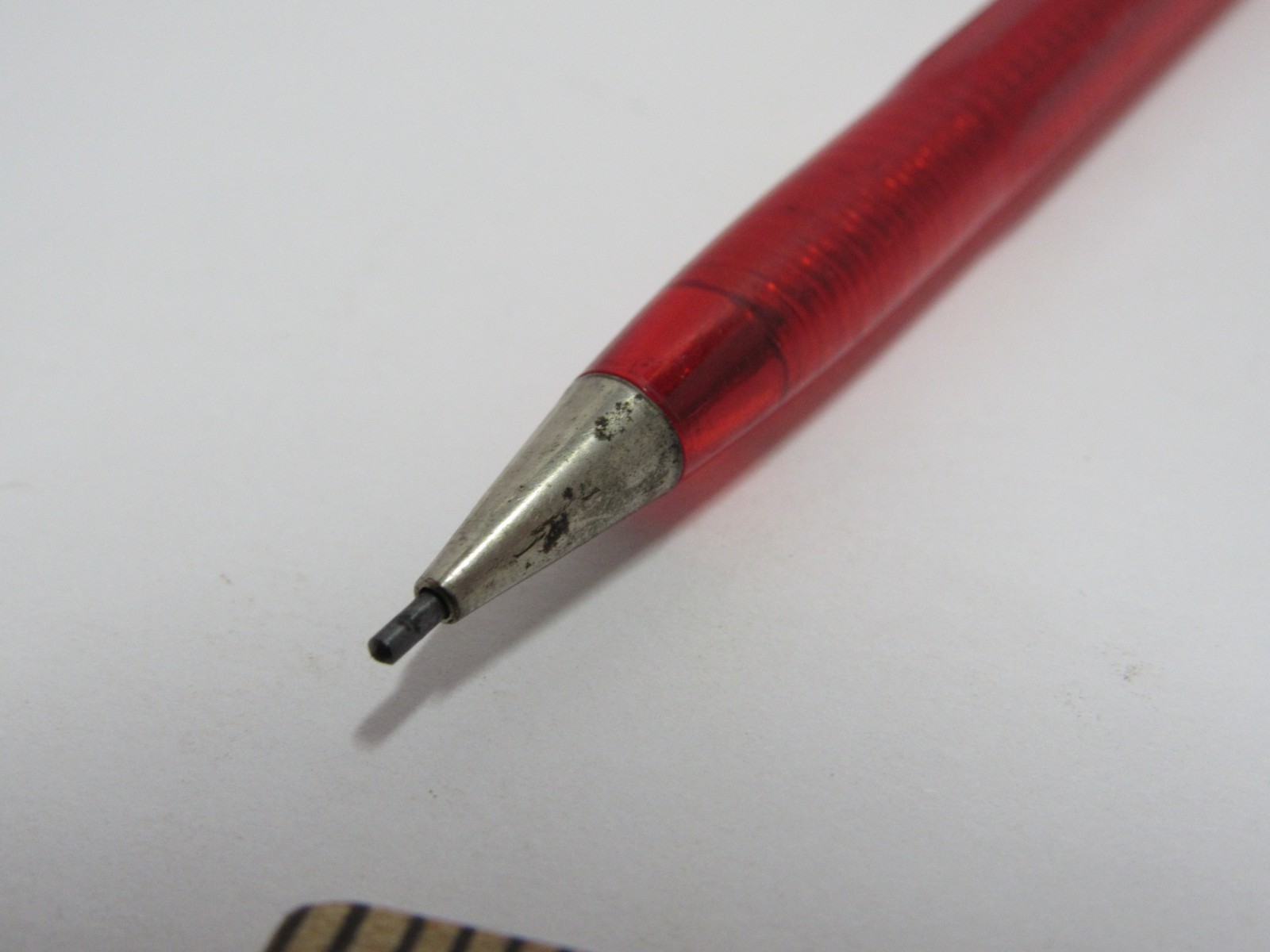 Scripto Vintage Transparent Red Mechanical Pencil W/ Eraser working #H1-15