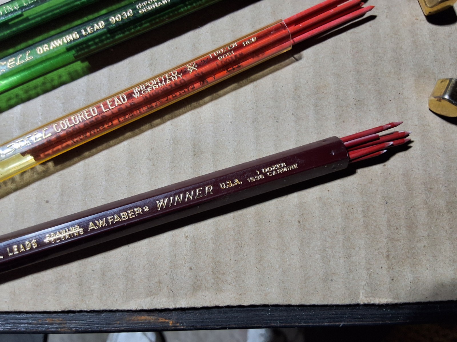 A.W. Faber Castell Drawing lead & 5 Dietzgen 6 lead perfect point drafting leads