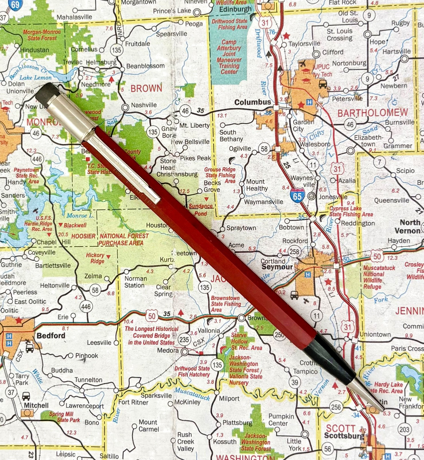 Vintage Autopoint Utility Real Thin Leads (0.9 mm) Mechanical Pencil – Red