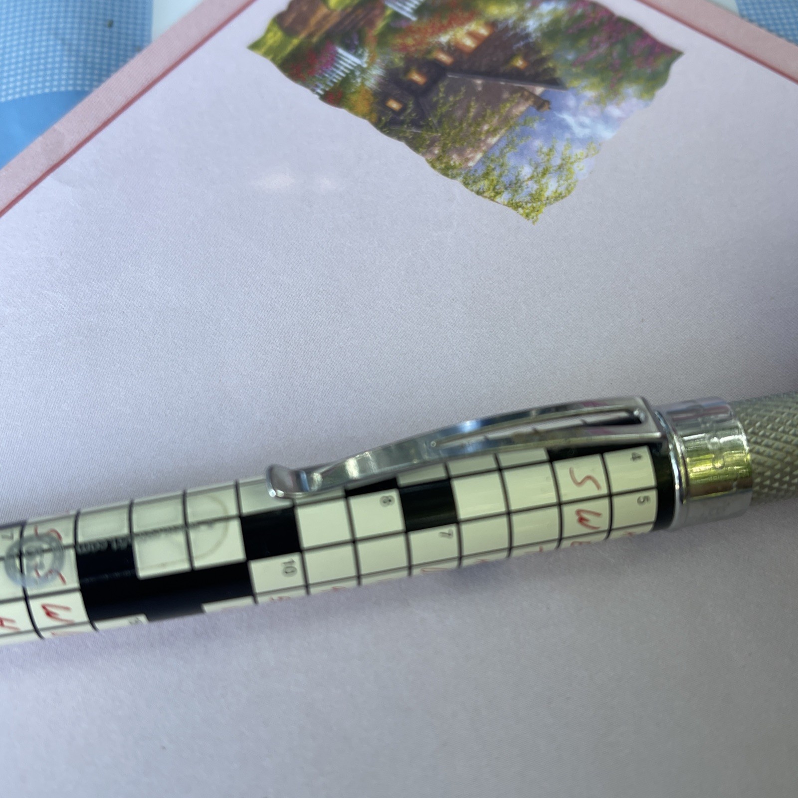 Retro 51 Tornado Mechanical Pencil featuring a crossword puzzle