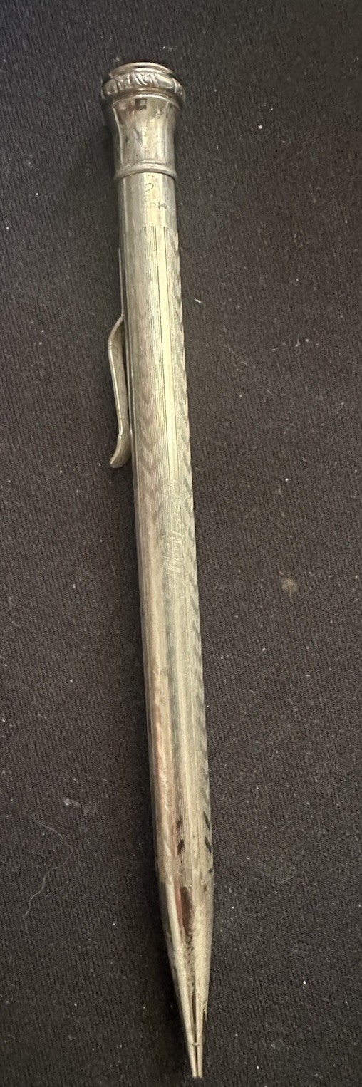 Vintage Eversharp Mechanical Pencil Tripple Silver Plated Art Deco
