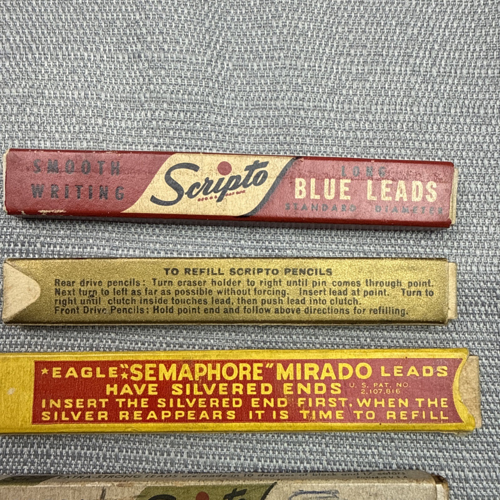 Vintage Scripto Mirado Mechanical Pencil Lead Lot Advertising Boxes Only