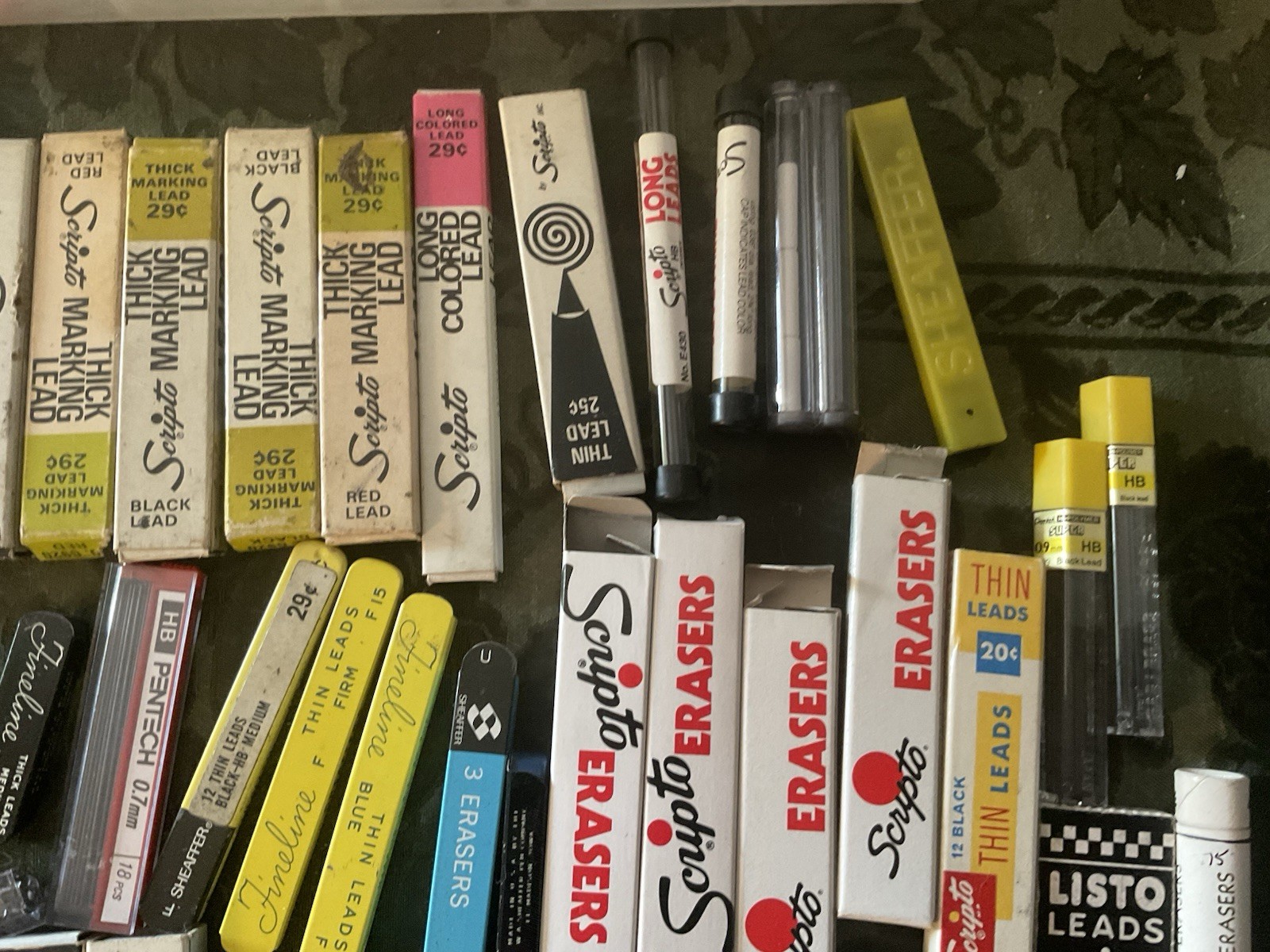 Vintage huge lot mechanical pencil leads & erasers Scripto PENTEL
