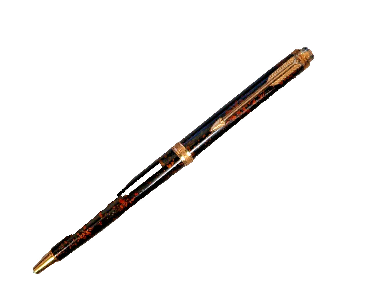 Parker Premier Chinese Lacque Pencil Black & Gold Trim Made In France Engraved