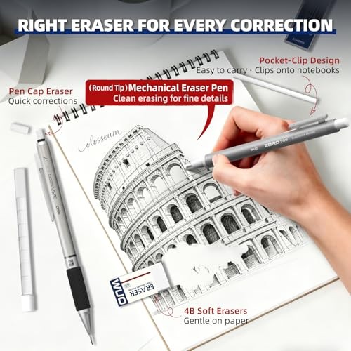 0.7mm Mechanical Pencil Set, 3PCS Metal Drafting Pencils with 3 Pack (0.7mm)