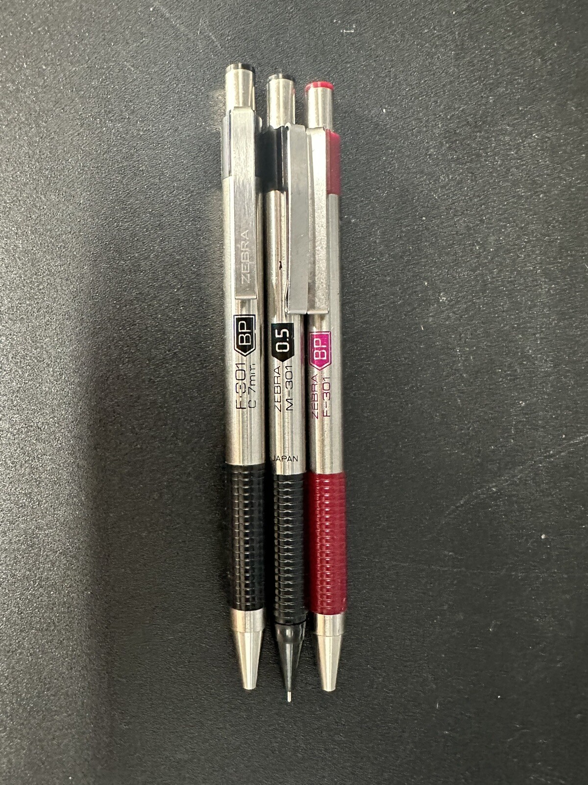3 Lot: Zebra F-301 BP Pen Black & Red M 301 Mechanical Pencil