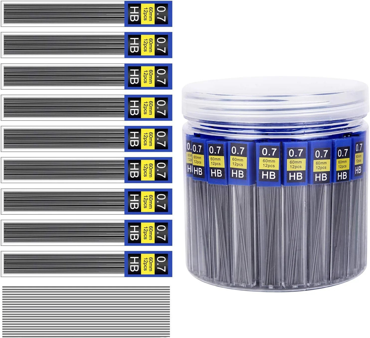 Morepack 840 Pieces Lead Refills,0.7 mm HB,Break Resistant Mechanical Pencil Ref