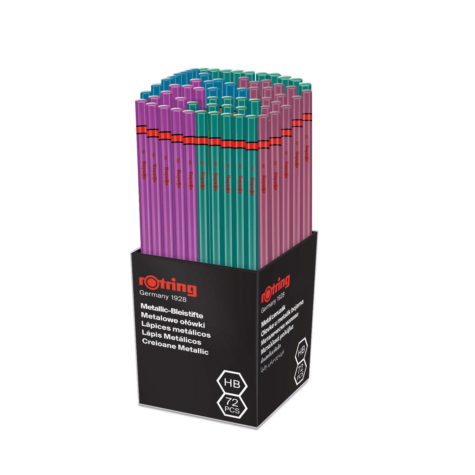 Rotring Wooden Pencils 72 Count HB Metallic Graphite New In Box 2090067