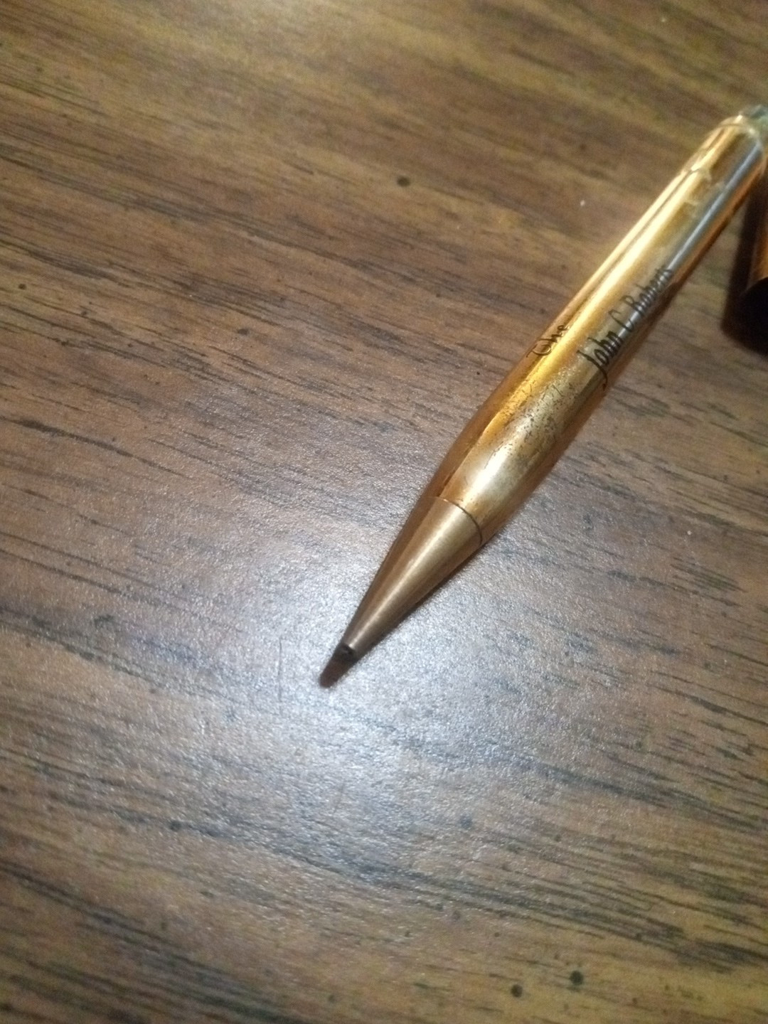 Vintage Mechanical Pencil Lighter Combo Gold Tone USA Works Advertisement Unique