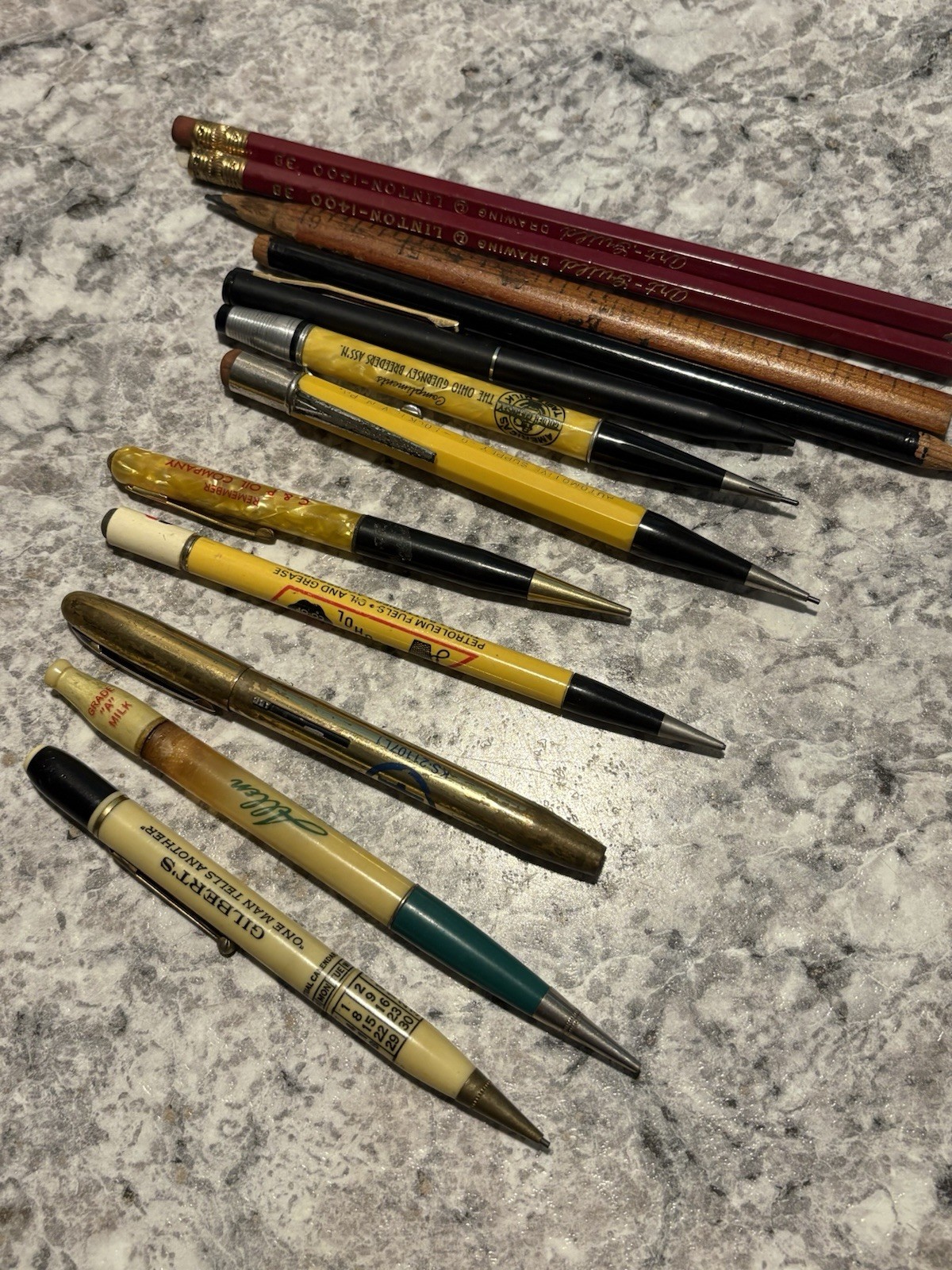 Vintage Auto Advertising Mechanical Pencil Perpetual Calendar Lot GE Estate Read