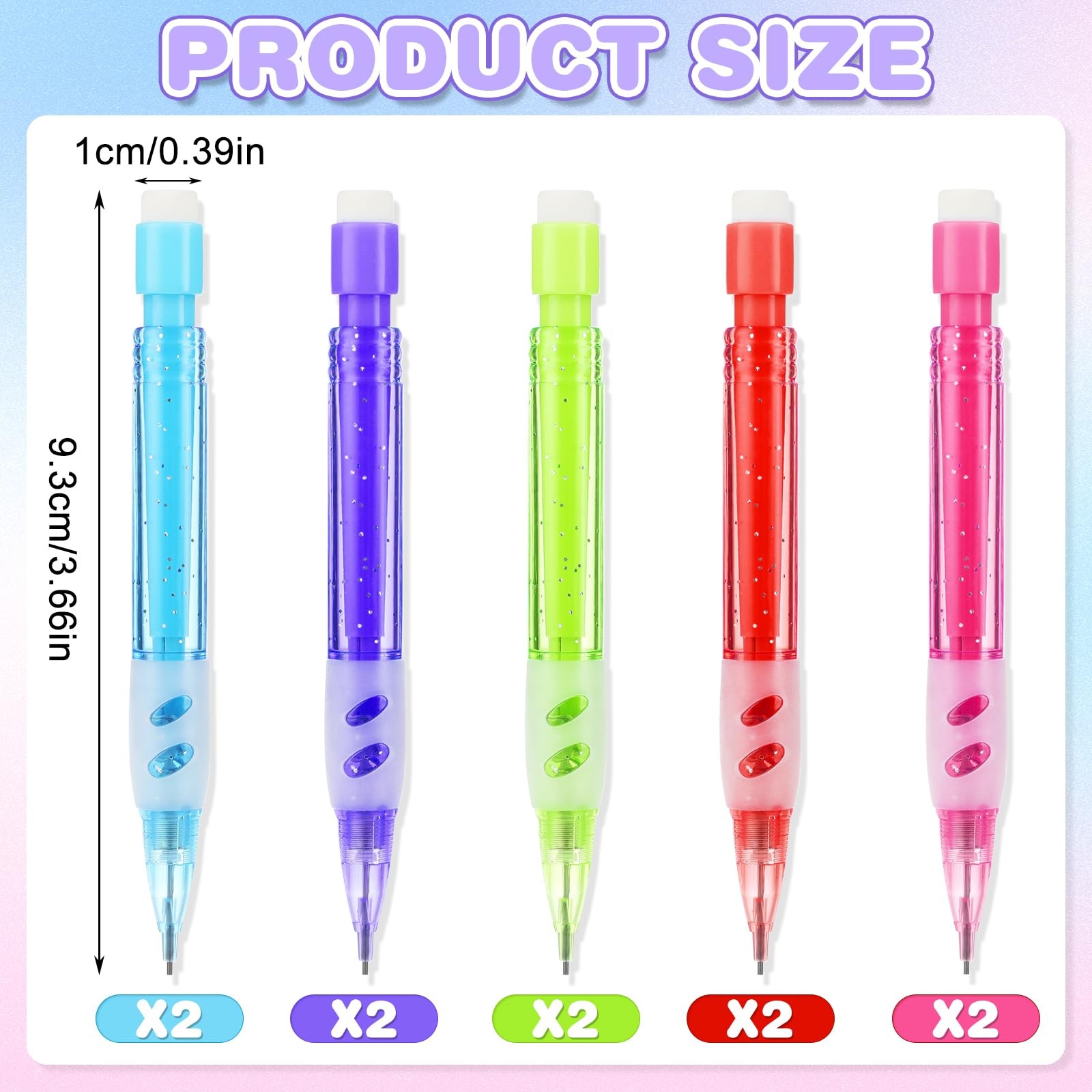 Mabor 10 PCS Mini Mechanical Pencils 0.7mm Automatic With Eraser for High Sch…