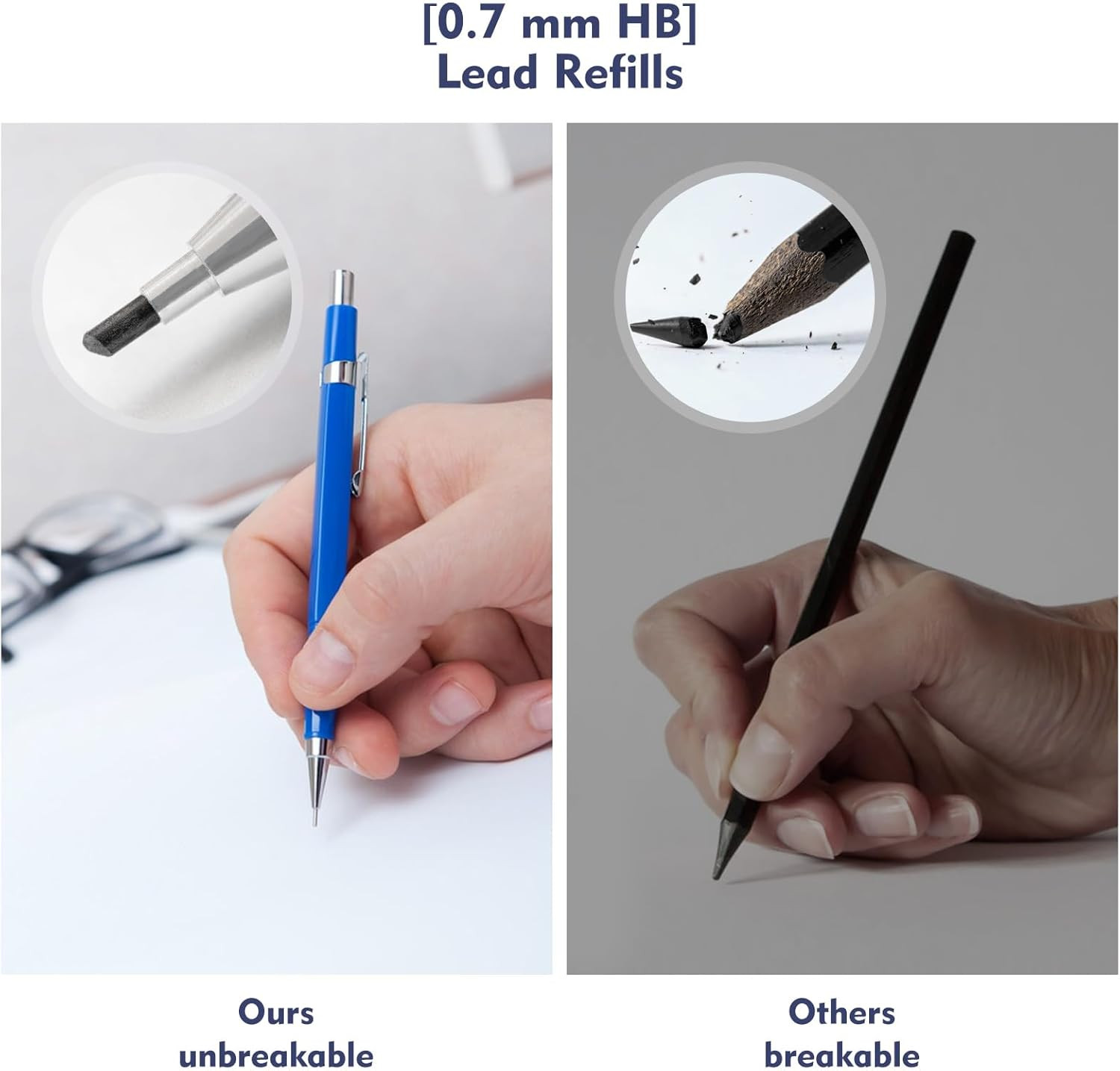 Lead Refills, 840 Pieces [0.7 Mm HB] Break Resistant Mechanical Pencil Refills,