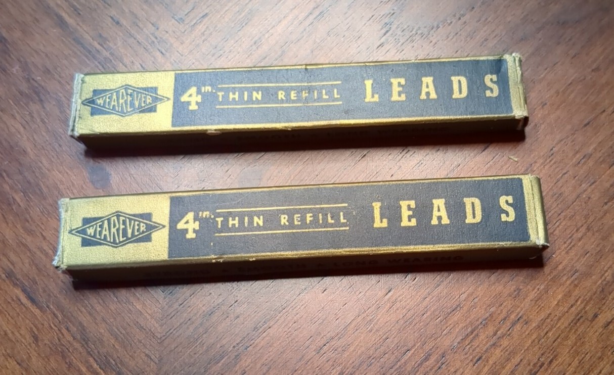 RARE boxed Vintage Wearever 4″ Pencil Lead Refill Wood Divider Lot of 2 Boxes