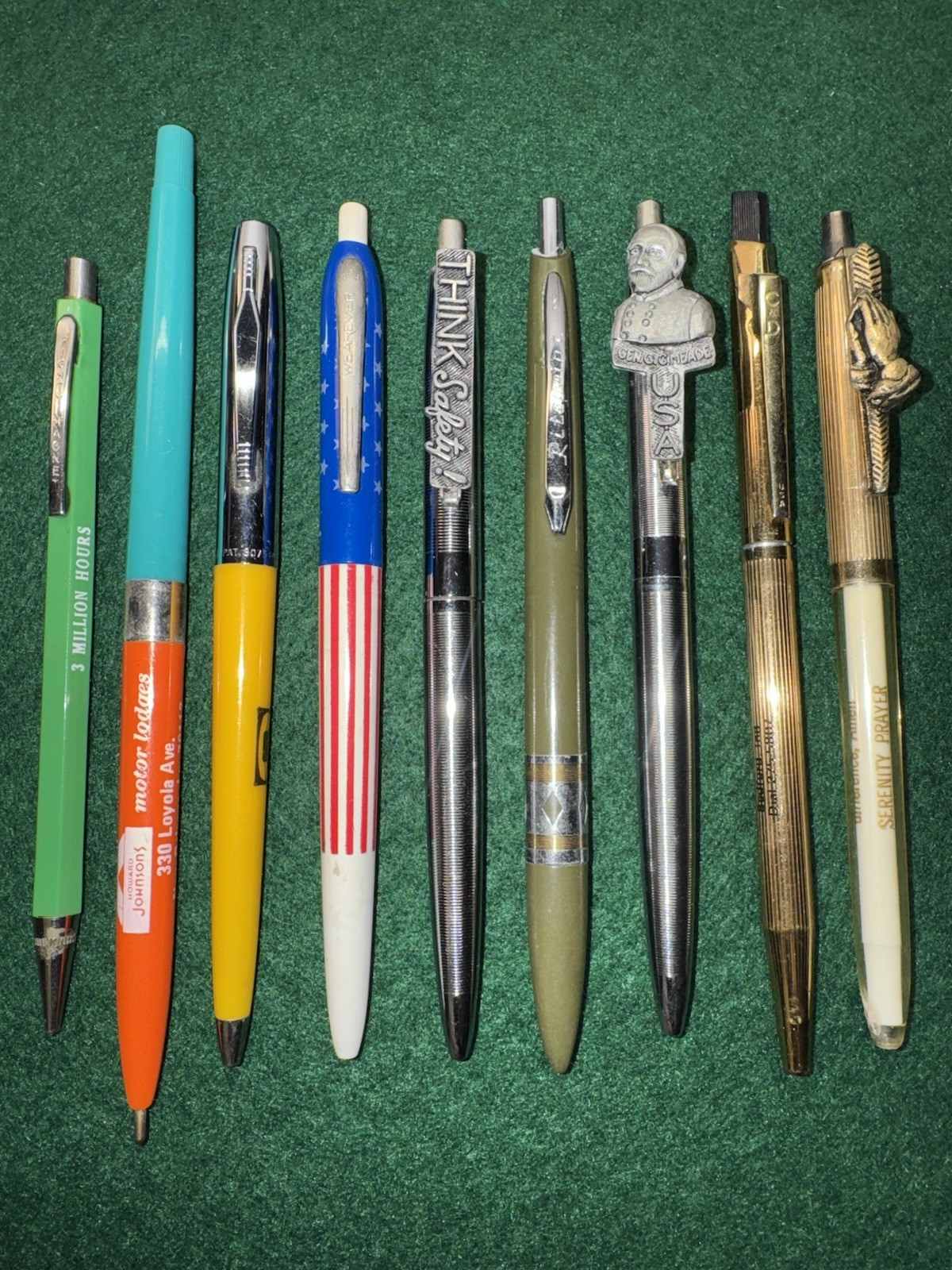 Lot Of 8 Ballpoint Pens & 1 Mechanical Pencil, Ritepoint Wearever Mighty Magnet