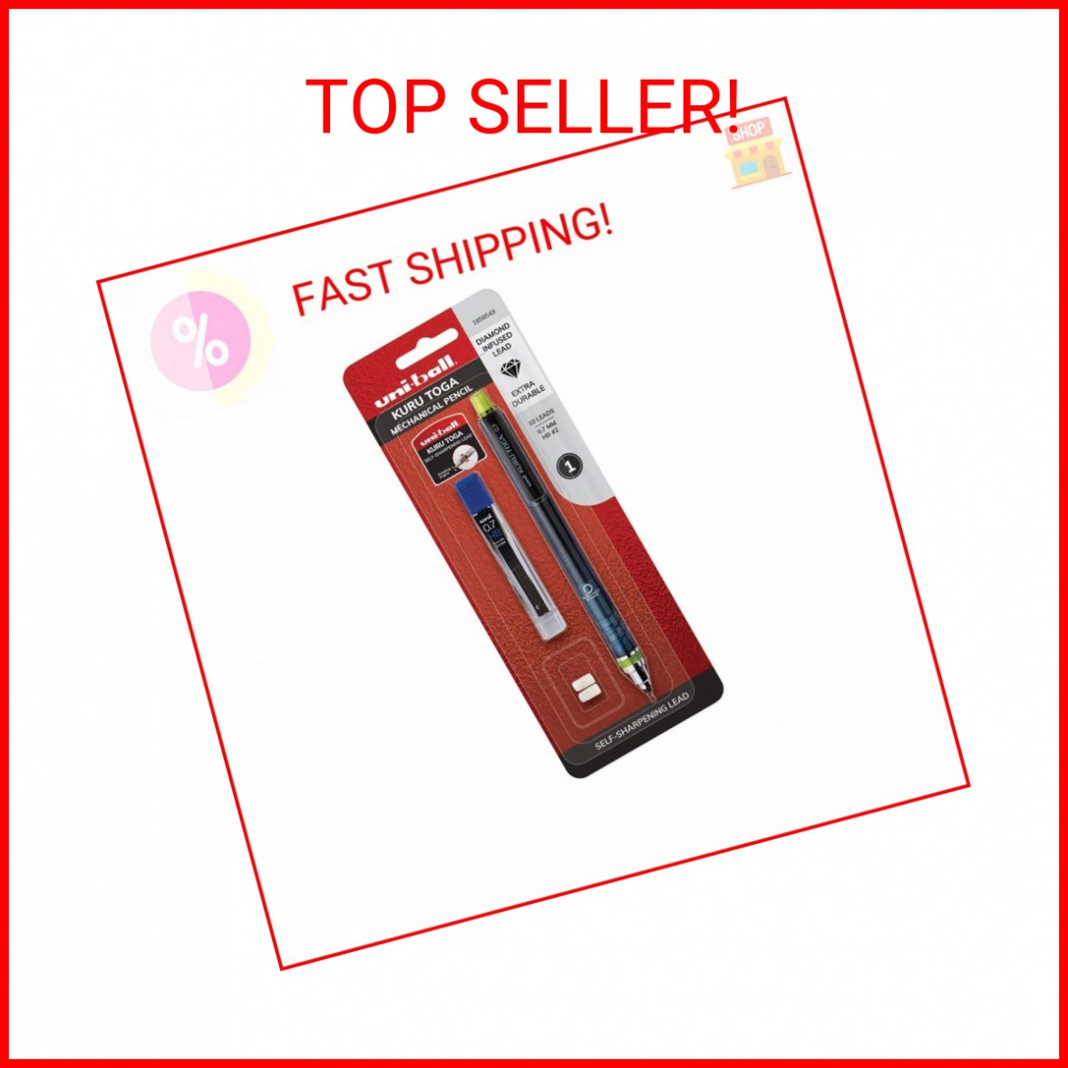 uniball Kuru Toga Mechanical Pencil Starter Kit, 0.7mm HB#2, 1 Pack
