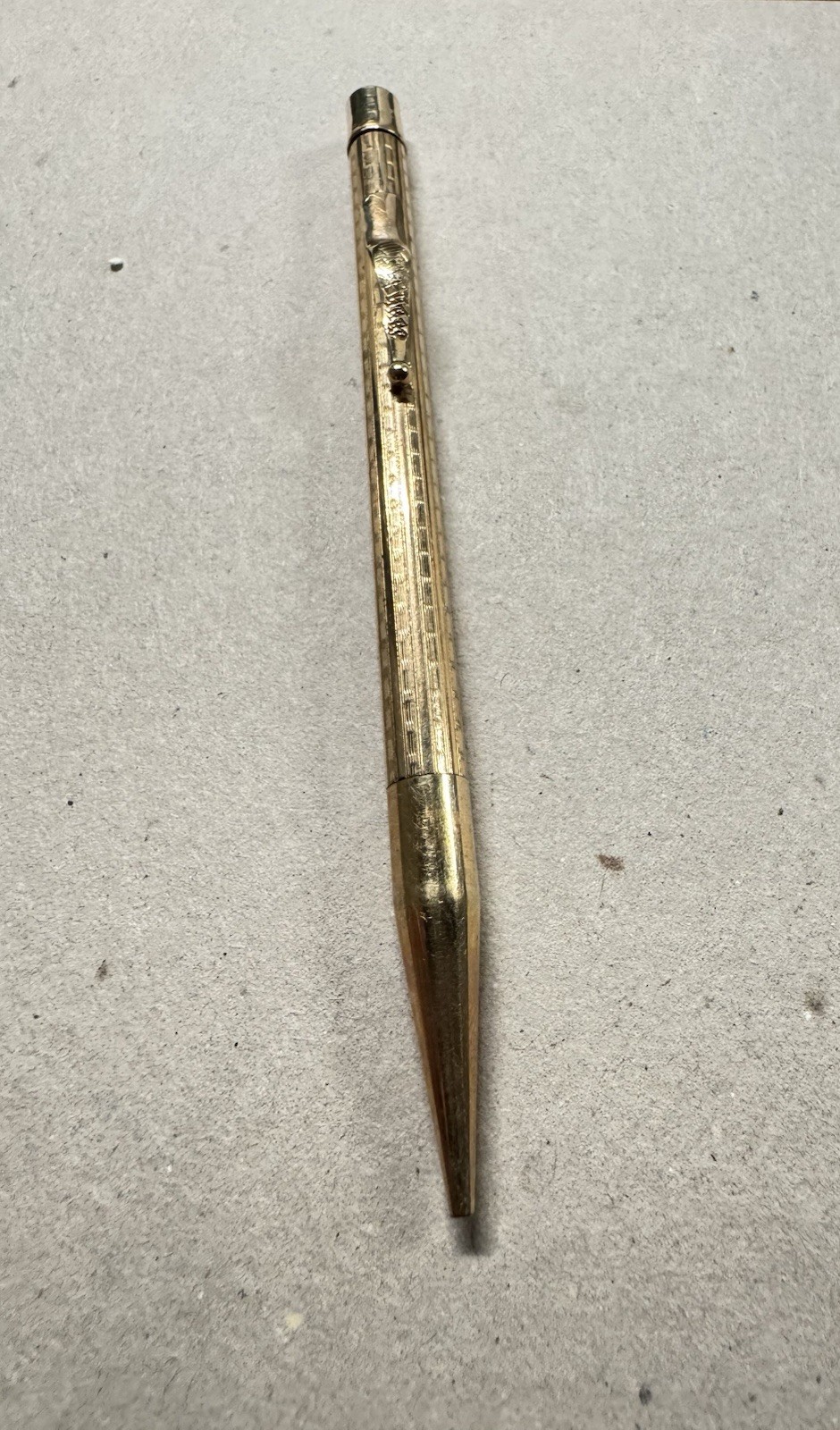 Vintage Wahl Eversharp Mechanical Pencil Gold-Filled, Chevron Pattern 5 inch