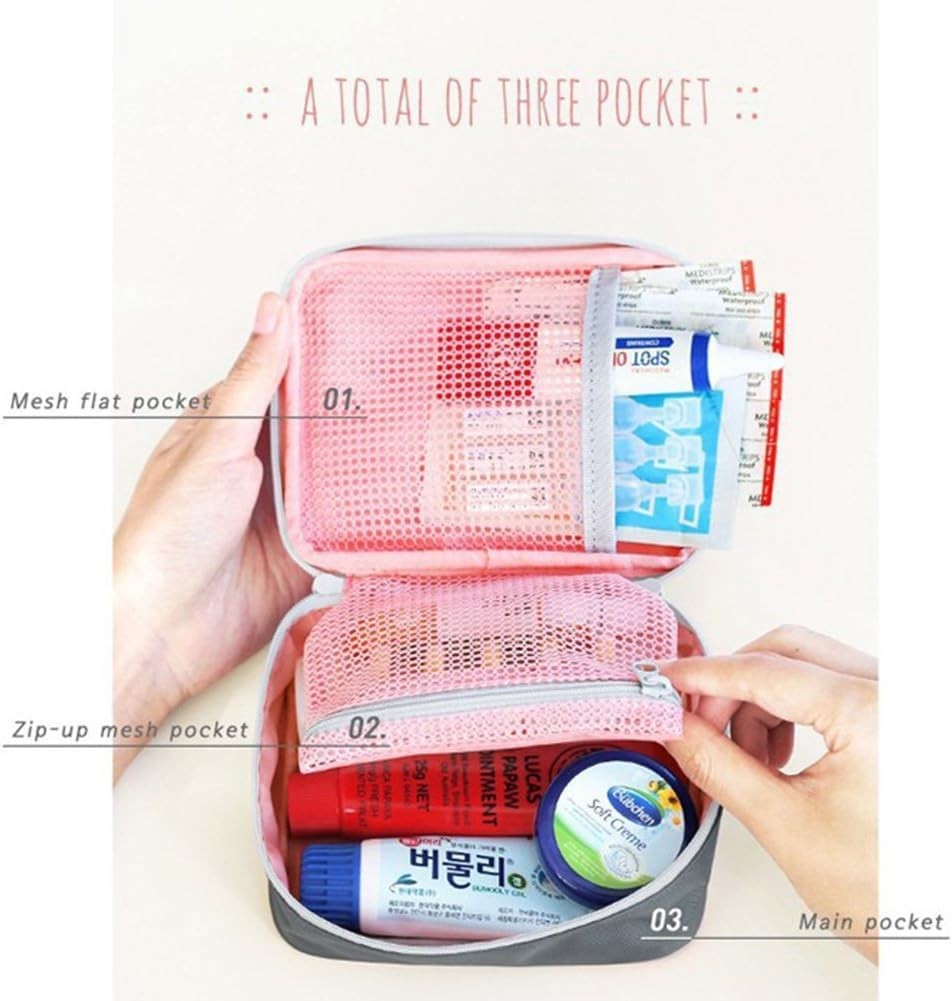 Pink Mini Outdoor First Aid Kit Bag Travel Portable Medicine Organizer Emerge…
