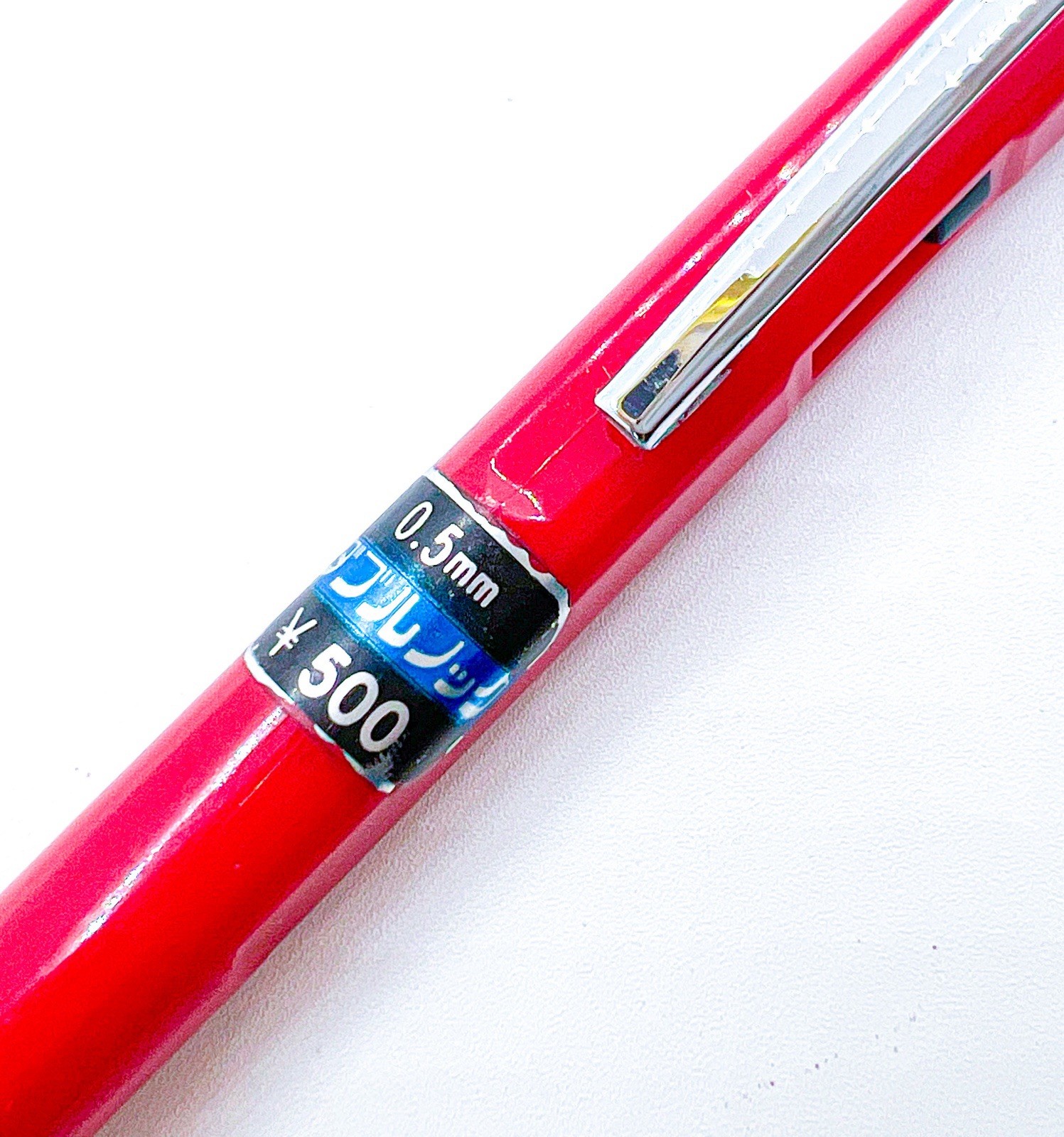 NOS Platinum Double Push Knock Mechanical Pencil Retractable Side Click Red