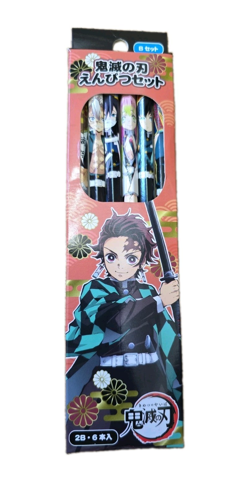 Demon Slayer: Kimetsu no Yaiba 2B Pencil Set of 6 Brand New