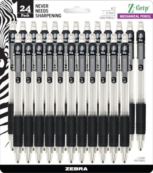 , Z-Grip Mechanical Pencil, Smooth Writing, Latex-Free Grip, 0.7mm Black B