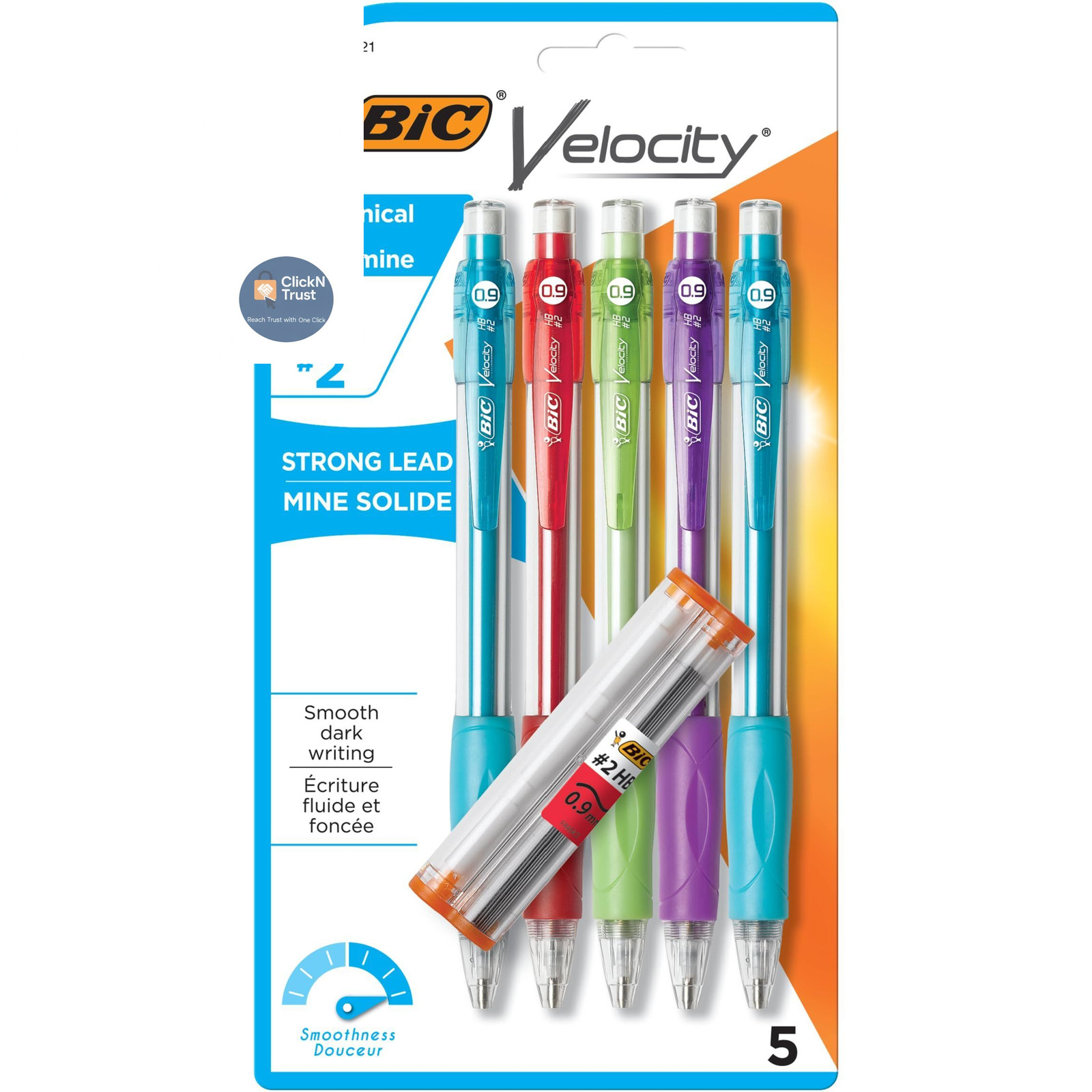 BIC Velocity Strong Lead Mechanical Pencils, With 1 Count (Pack of 1), Black