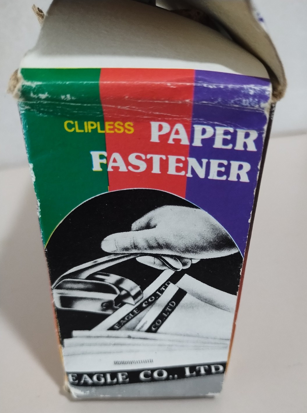 Vtg Chrome Clipless Paper Fastener No 1032A Eagle 5″ Original Box Office Tool