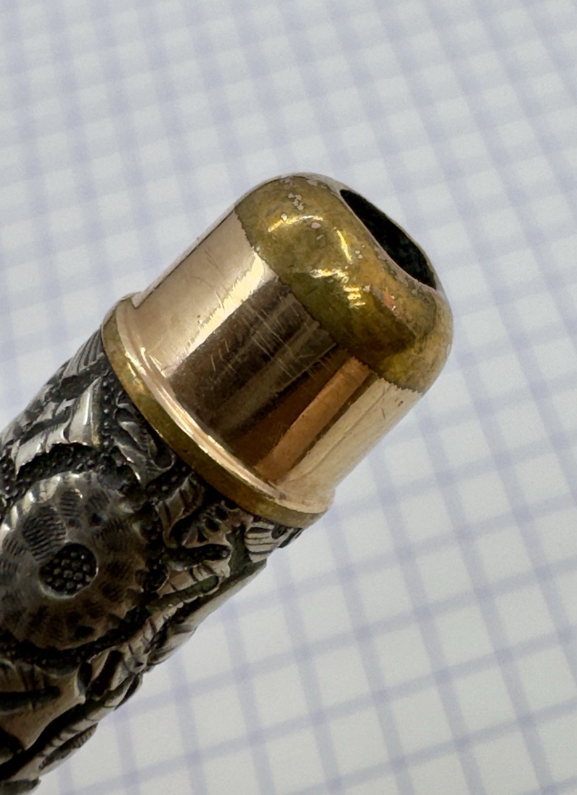 Victorian Sterling Silver / Gold Filled Floral Repousse Magic Pencil