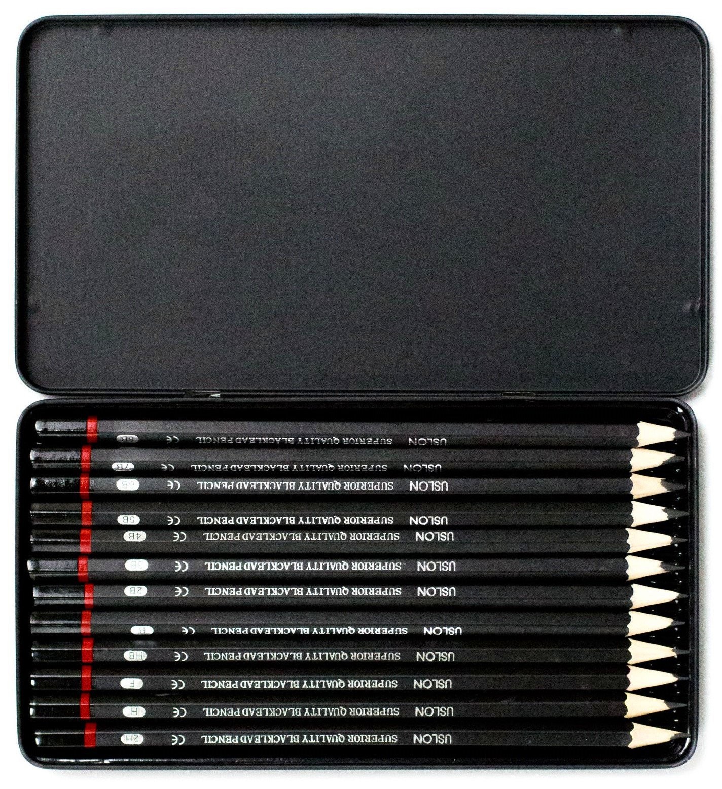 YSLON Professional Sketch pencils Drawing 1 Count (Pack of 12), Black