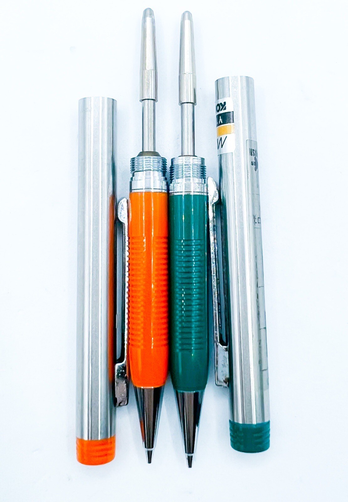 Kokuyo 2pcs Mechanical Pencil PS-11 Orange Blue Body side Knock Click 0.5 mm
