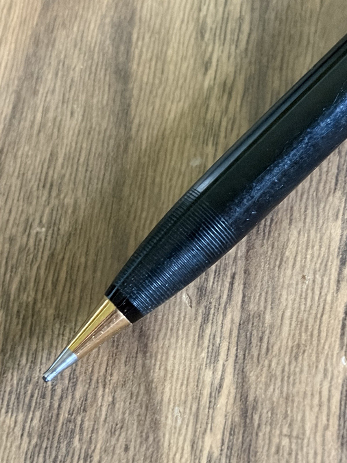 Vintage white dot Sheaffer Mechanical Pencil, Black w/ Gold Trim – Functional