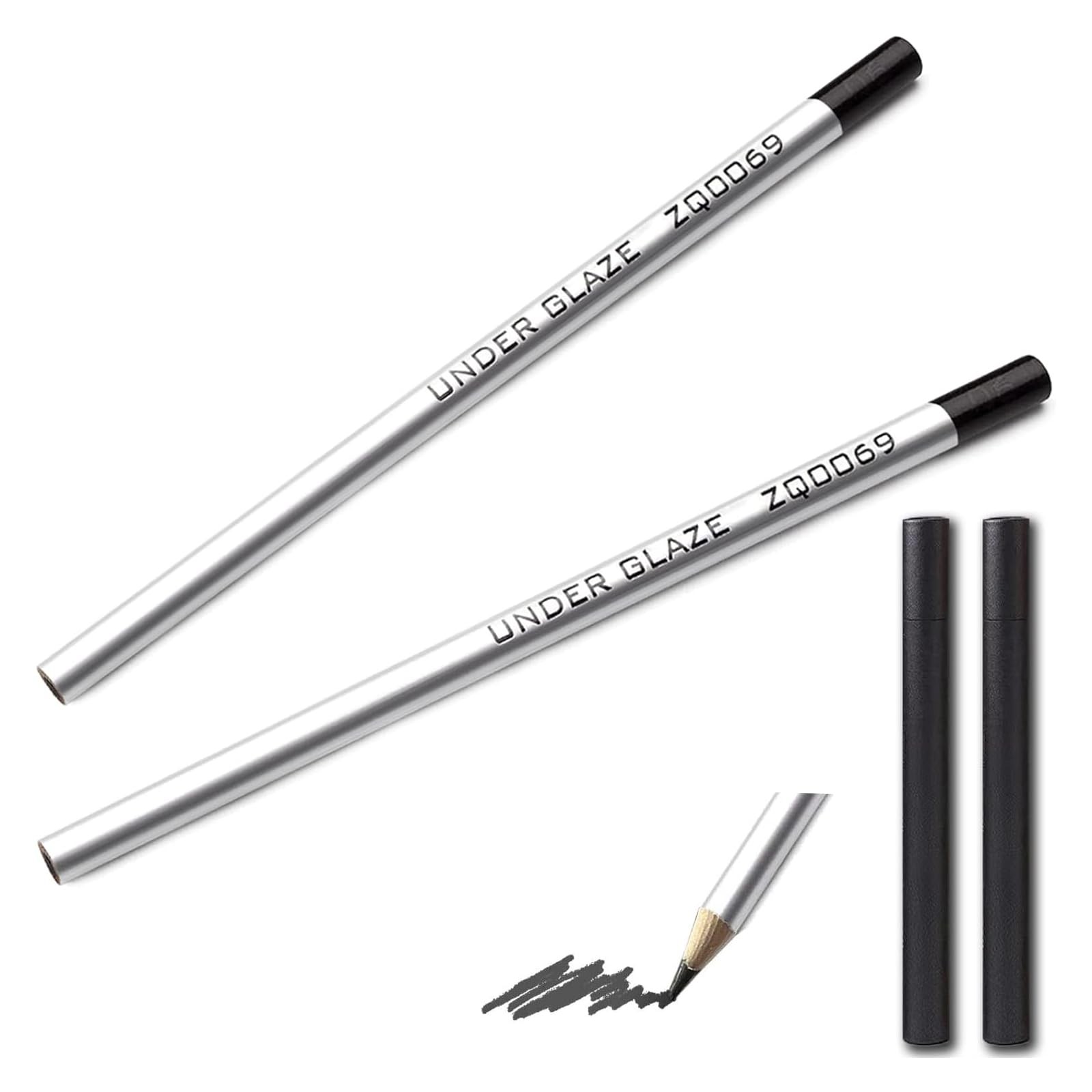 ZZYFGH 2 Pcs Black Underglaze Pencils, Glaze 1 Count (Pack of 2),