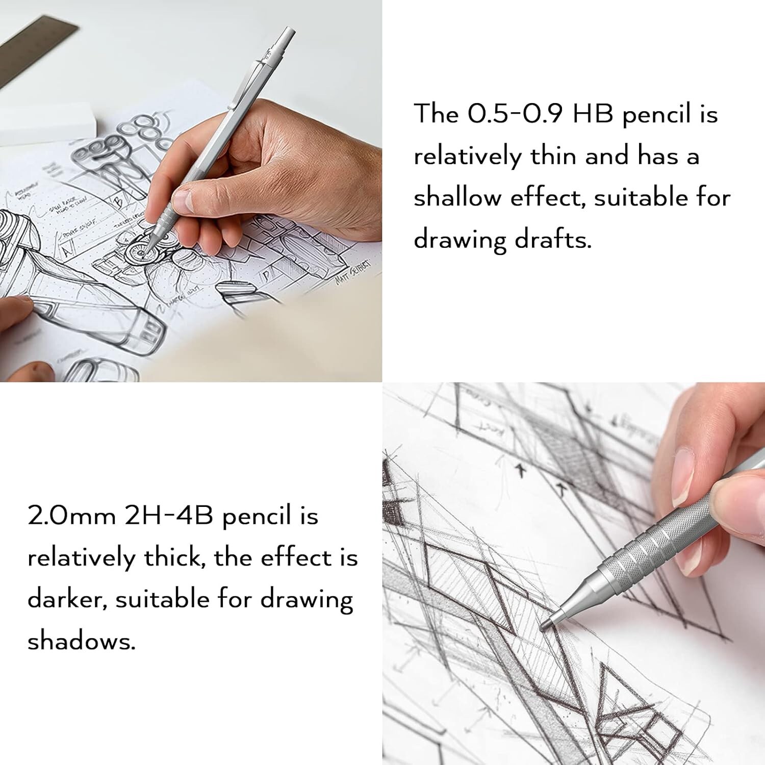 Versatile 22PCS Art Drafting Pencil Set with Ergonomic Metal Grip & Accessories