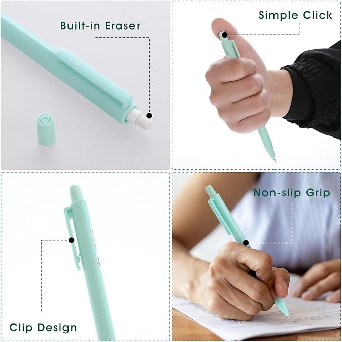 6pcs/set Fashion Macaron Mechanical Pencil Cute 0.5/0.7mm Student Automatic Pen