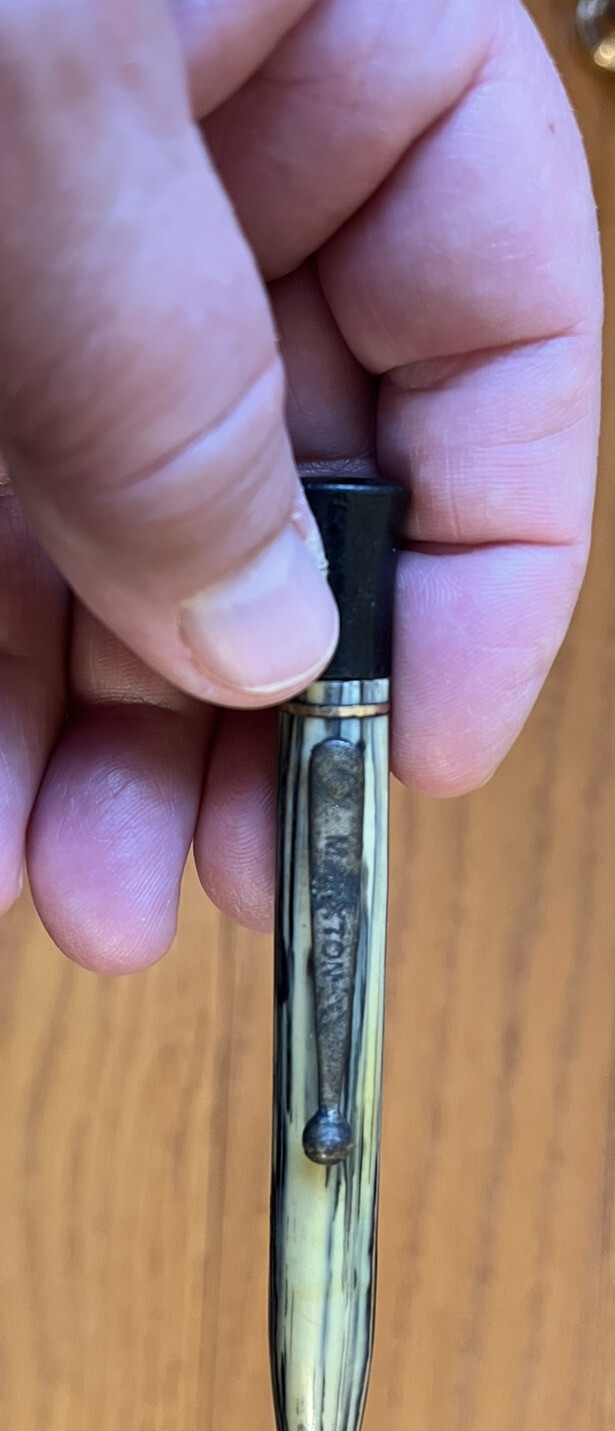 vintage marxton eclipse mechanical pencil Ex Lax Advertising black yellow