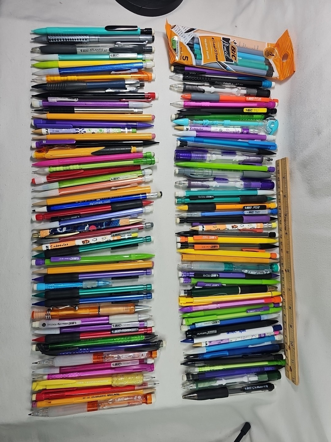 Lot of 100 Click MECHANICAL PENCILS Advertising Bic Pentel PaperMate Pentech +