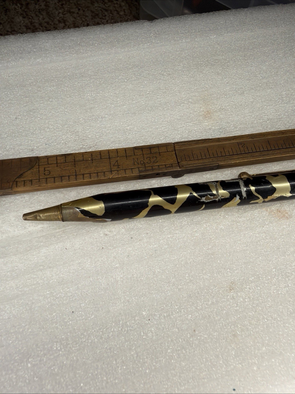 Old Eagle Pencil Co. Black & Gold Marbled Finish Mechanical Pencil