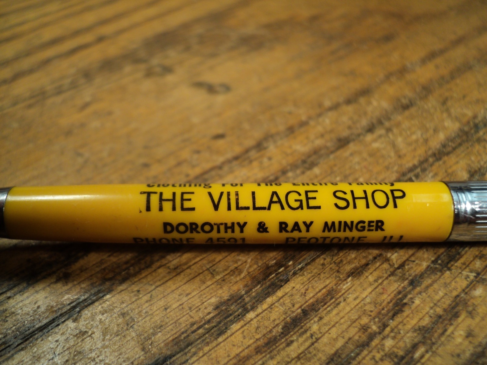Vintage Vernon Mechanical Pencil Advertising The Village Shop Peotone Ill