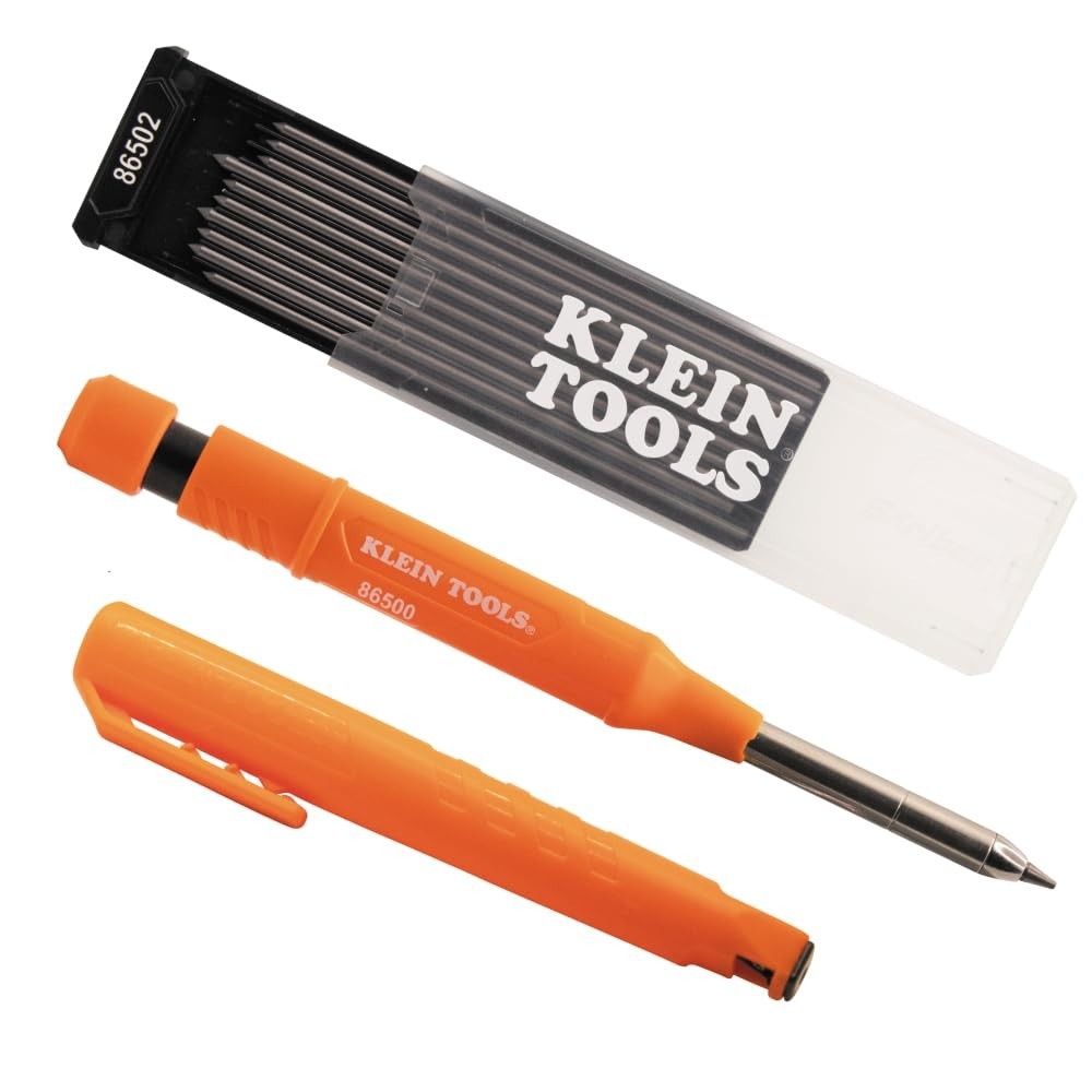 2.8mm Mechanical Carpenter Pencil with Sharpener & 10 Graphite Lead Refills – Wo
