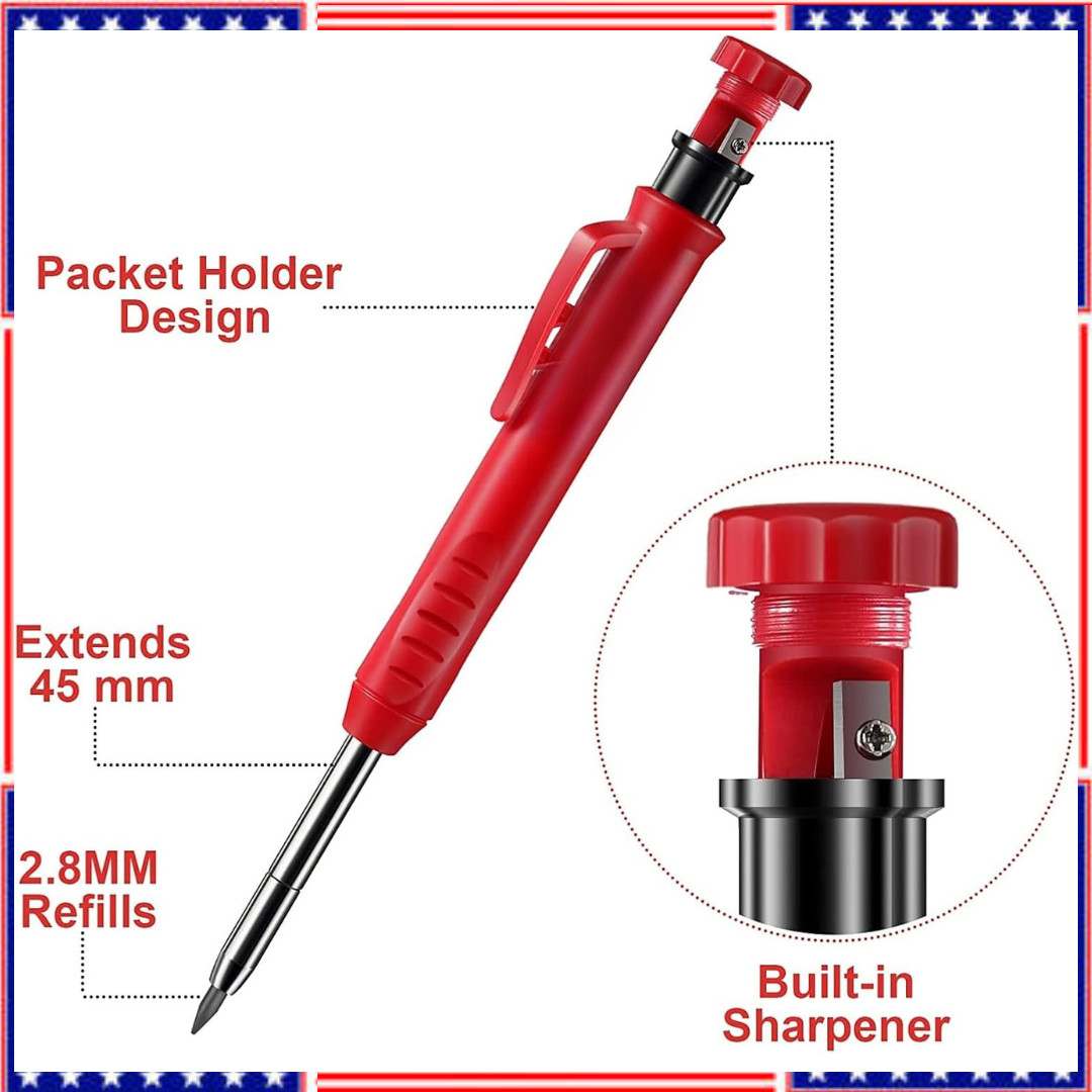 Mechanical Pencil Set with 4 Carpenter Pencils and 36 Construction Pencil