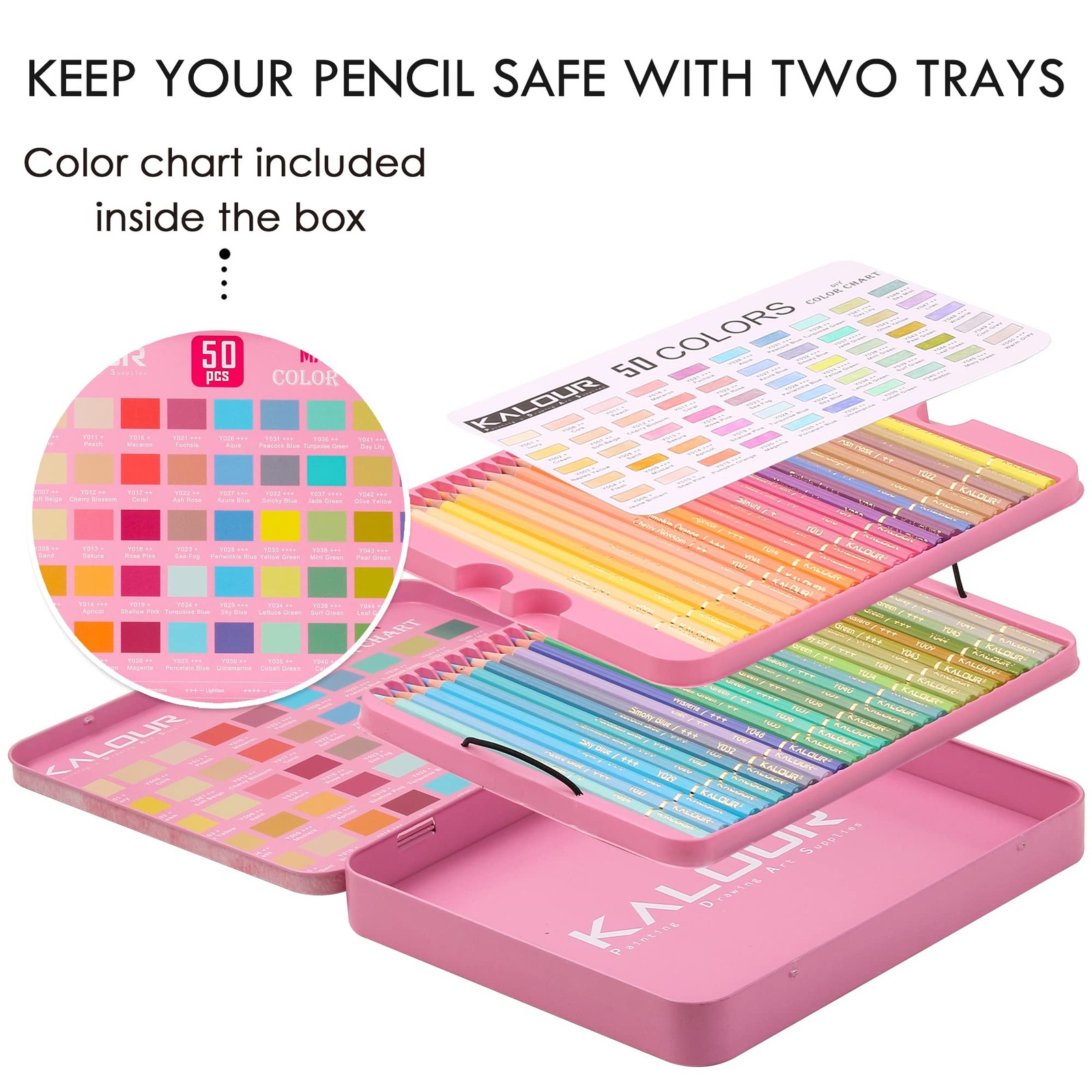 KALOUR Macaron Pastel Colored Pencils,Set of 50 Count (Pack 1), Multicolor
