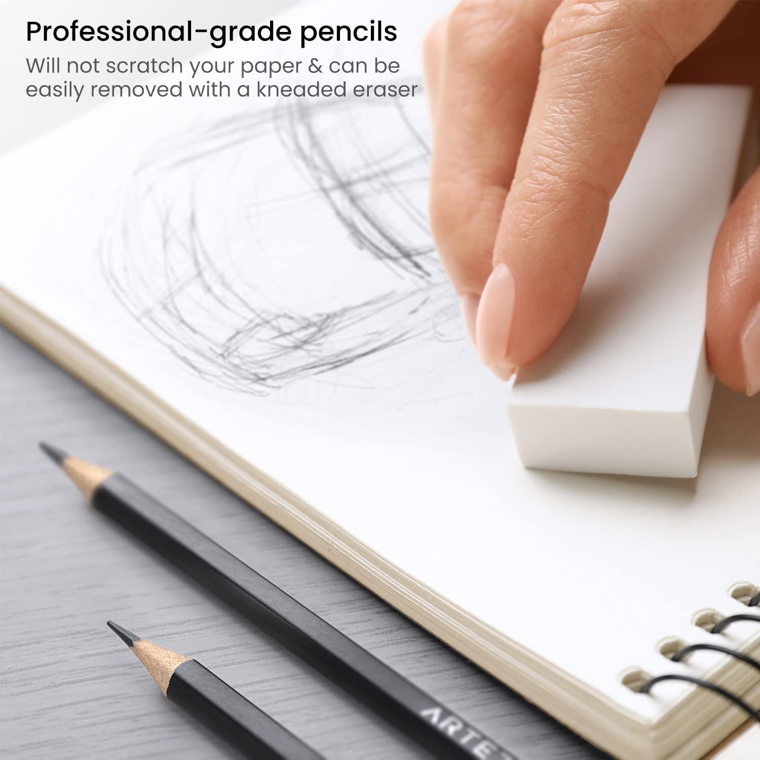 ARTEZA Drawing Sketch Pencils Set of 12, Graphite 1 Count (Pack 12), Black