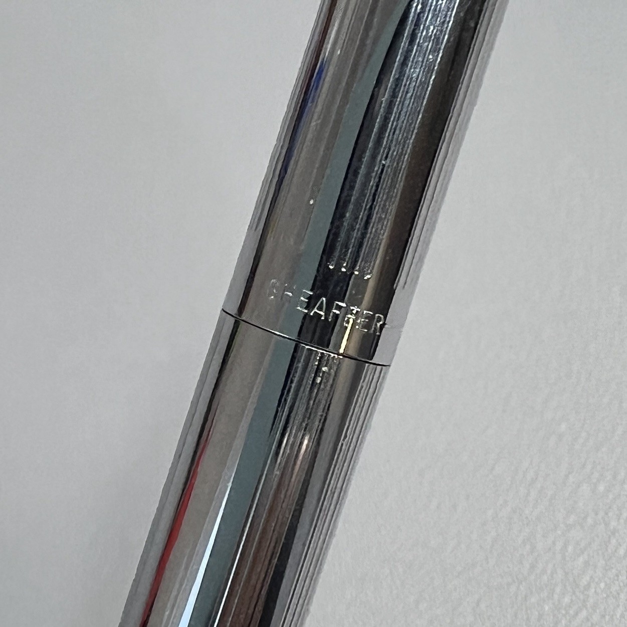 Vintage Sheaffer White Dot Fluted Chrome Mechanical Pencil Made in USA 1970s 80s