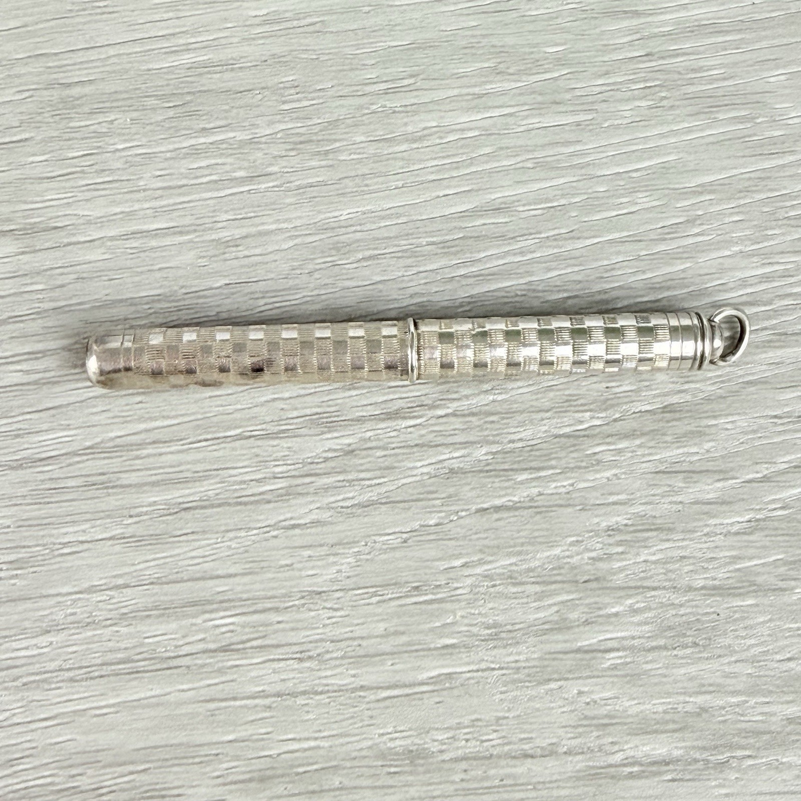Vintage Sterling Silver Propelling Pencil Retractable Necklace Pendant or Fob