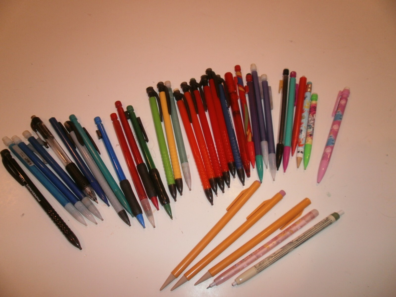 35 Mechanical Pencils 0.7mm + 2 Pop-A-Point push Pencils used assorted colors
