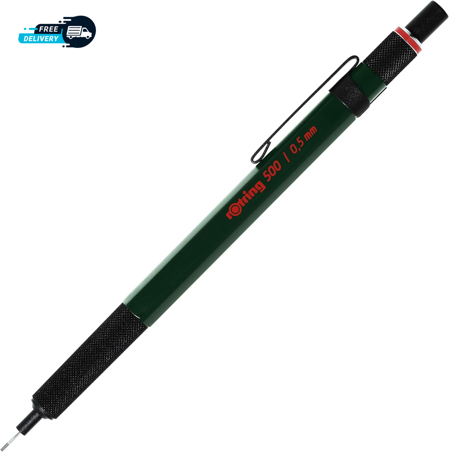 500 Mechanical Pencil Green Hexagonal Plastic Barrel and Non