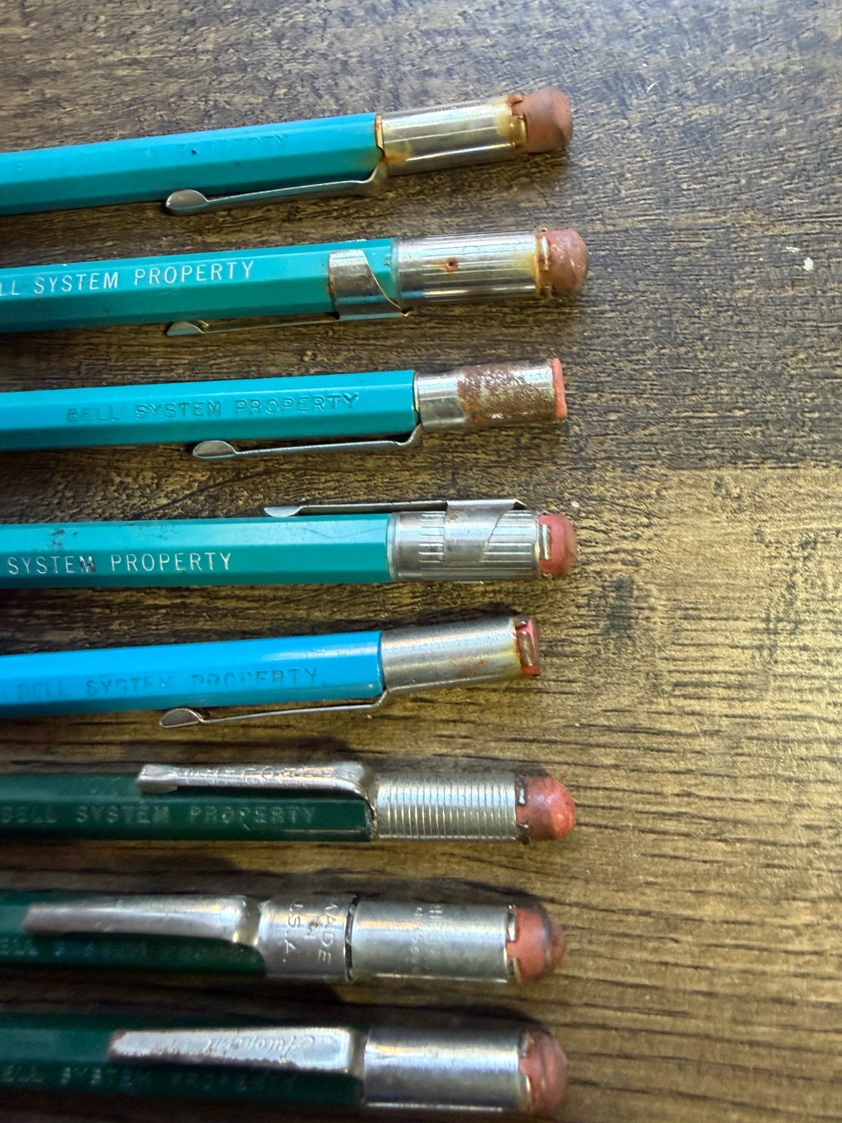 Vintage Lot of 11 Bell System Property Mechanical Pencils + 3 Wearever 1 Pentel