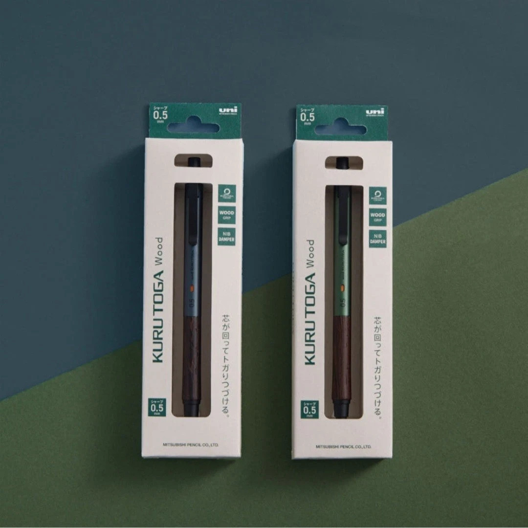 Uni Kurutoga Wood 0.5mm Mechanical Pencil Set / Tracking