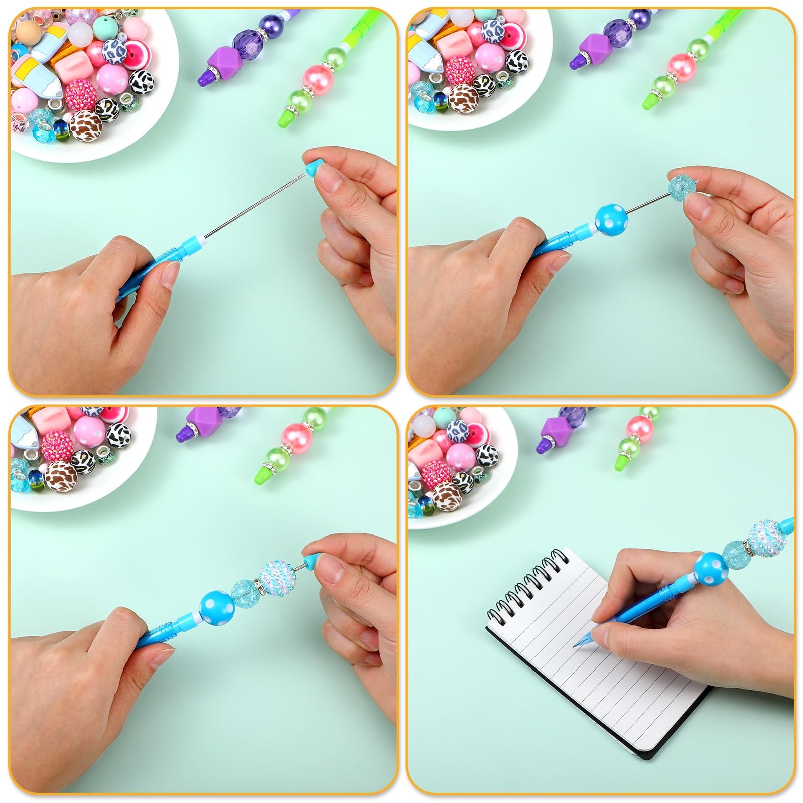 32 Pcs Beadable Mechanical Pencil Back to Pens Mini Drawing Beadable Pencil P…