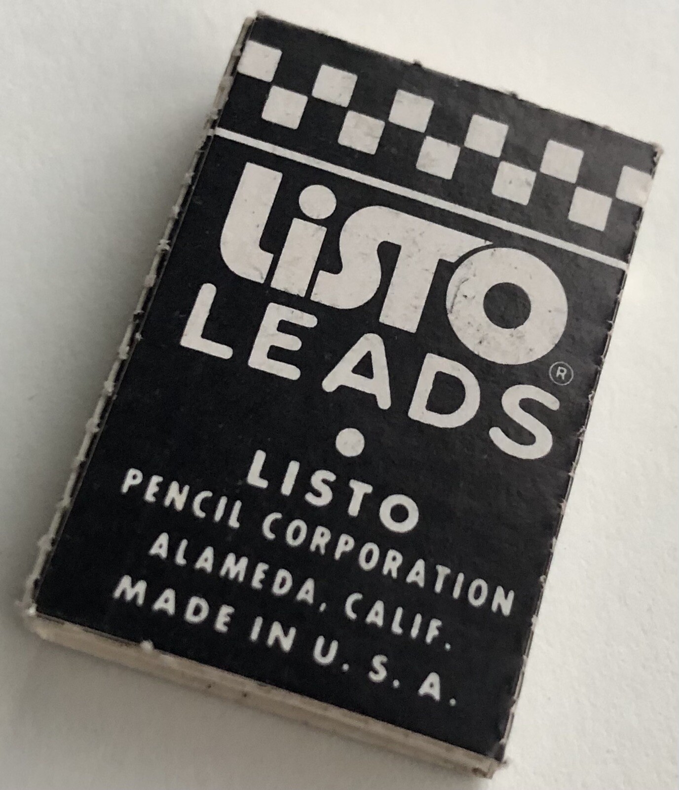 Vintage LISTO Pencil Corporation 4mm Black No. 162 Marking Lead 6 Pack CA USA